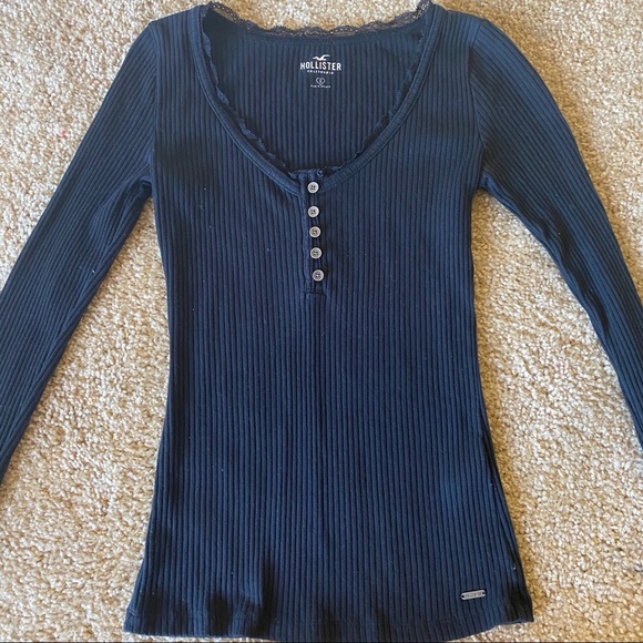 Hollister Lacetrim Henley Long Sleeve 